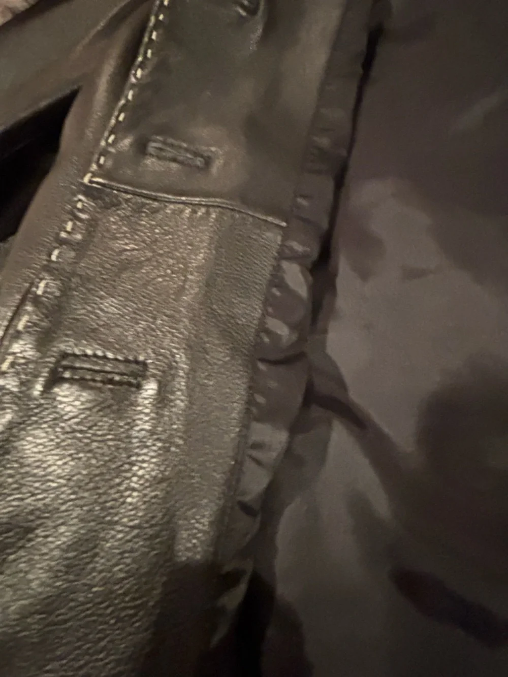 Black Leather Topstitched Jacket/Blazer - Picture 13 of 14